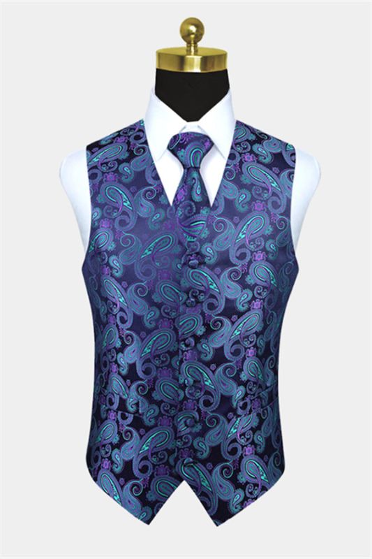 Turquoise Paisley Vest Set for Sale