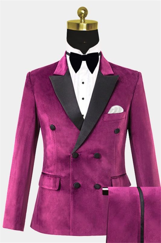 2 Pieces Velvet Tuxedo Online | Four Buttons Mens Suits Sale