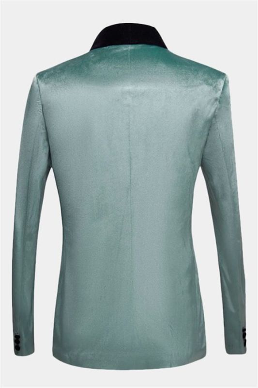 Turquoise Velvet Tuxedo Jacket Scott One Button Prom Blazer
