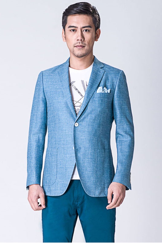 Fashion Blue Jacket | Notched Lapel Men Suit