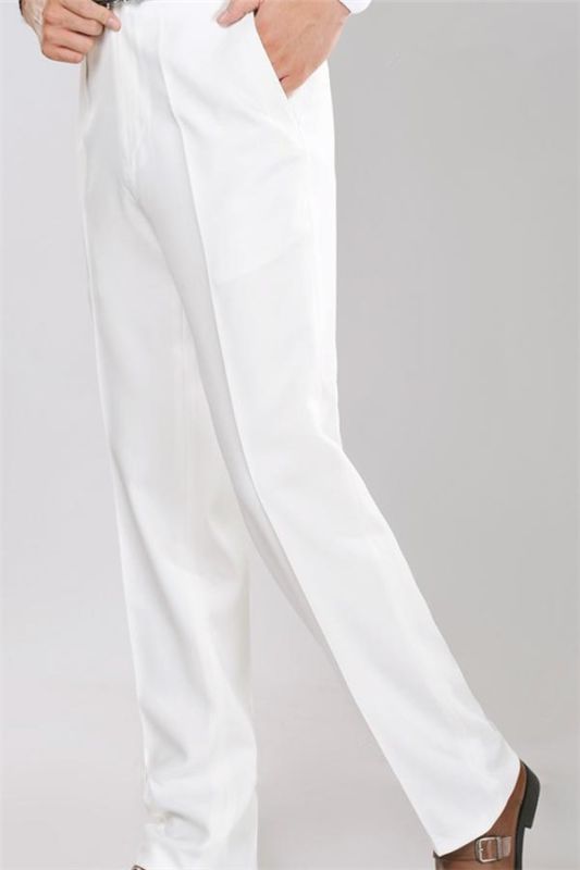 White Shawl Lapel Jacquard Groom Suits | Elegant Slim Fit Tuxedos for ...