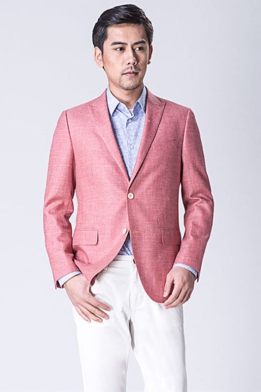 Pink Blended Prom Suits | Dean Slim Fit Blazers for Men