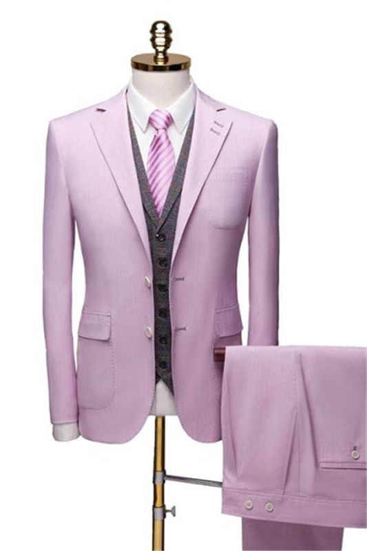 Design Pink 2 Piece Suit Men Tuxedos | Excellent Notched Lapel Prom ...