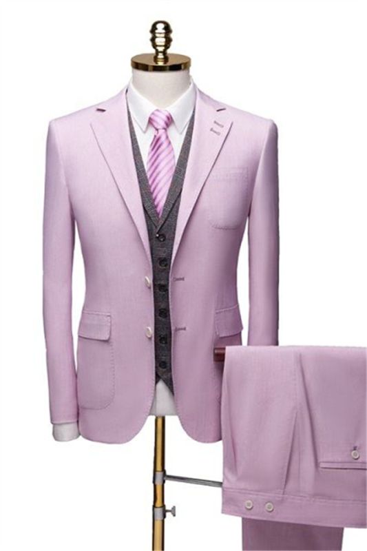 Design Pink 2 Piece Suit Men Tuxedos | Excellent Notched Lapel Prom Suits for Men