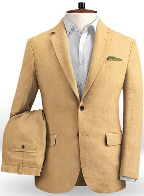 Fashion Linen Men Suits for Wedding | Prom 2 piece Groom Tuxedos Man Fashion