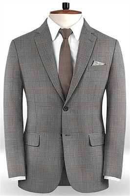 Bespoke Checker Men Suits | Classic Two Pieces Tuxedo Online_1