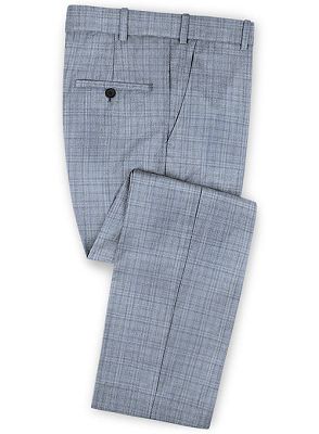Slim Fit 2 Pieces Men's Business Suit | Best Groomsmen Men Wedding Plaid Suits_3