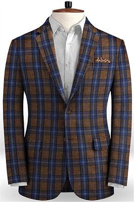 Brown Linen Notch Lapel Tuxedo | Handsome Two Pieces Men Suits