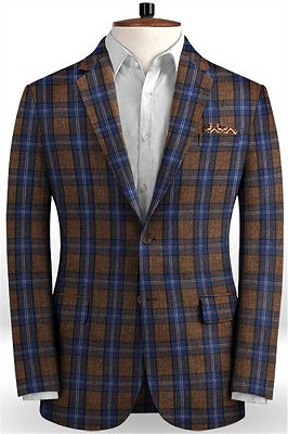 Brown Linen Notch Lapel Tuxedo | Handsome Two Pieces Men Suits_1