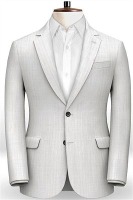 Summer White Linen 2 Piece Men Suits | Groom Wedding Tuxedo Bridegroom Outfit Casual_1