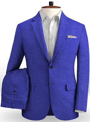 Royal Blue Prom Men Suits for Sale | Linen Two Pieces Tuxedo