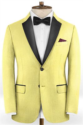 Daffodil Prom Men Suits with Black Lapel | Dustin Men Tuxedos with Two Pices