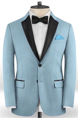 Blue Wedding Groomsmen Tuxedos | Gentle Prom Men Suits with 2 Pieces_1