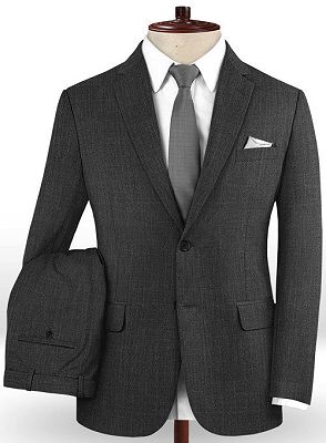 Gray Men Suits for Business | Fromal Meeting Slim Fit Tuxedos_2