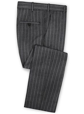 New Smoking Gray Men Suits For Business | Modern Striped Notch Lapel Tuxedo Online_3