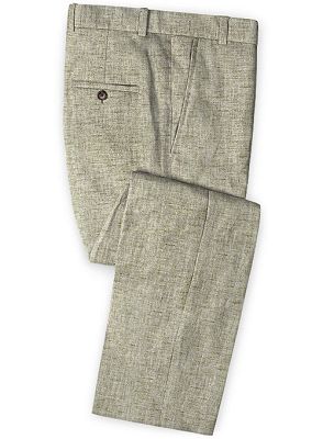 Summer Khaki Linen Men Wedding Suits | Casual Groom Groomsmen Blazers Tuxedos_3