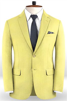 Yellow Fashion Prom Suits | Comfortable Two Pieces Tuxedo for Sale