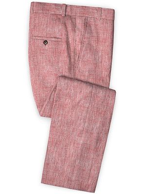 New Arrival Pink Prom Suits | High Quality Linen Tuxedo for Men_3