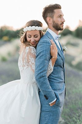 Ocean Blue Linen Summer Beach Groom Wedding Suits | Casual Man Blazer Tuxedo