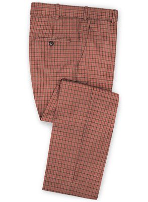 Latest Design Suits for Prom | Modern Two Buttons plaid Tuxedo_3