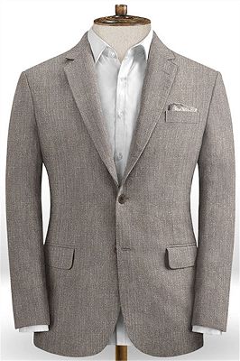 Linen Suit For Beach Wedding 2 Piece | Groom Tuxedos Prom Dinner Suits Casual Style_1