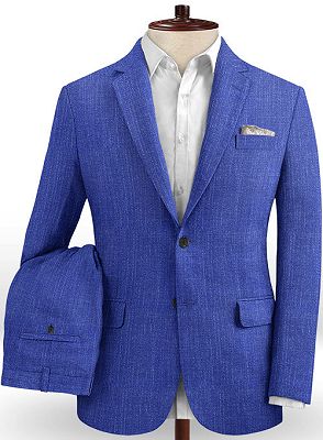 Royal Blue Notched Lapel Men Tuxedo | Prom Outfits Suits_2