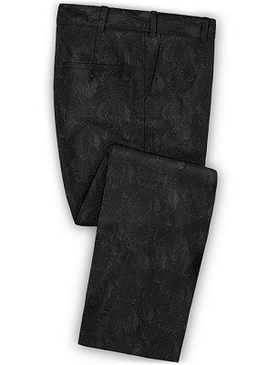 Black Jacquard Prom Outfits Men Suits | Slim Fit Tuxedo with Two Pieces_3