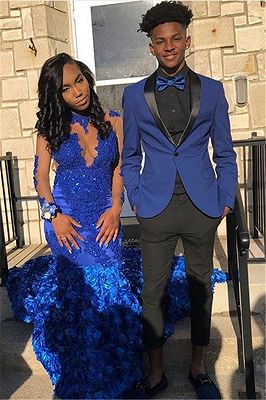 Royal Blue Shawl Lapel Prom Suits Online | Two Pieces One Button Tuxedo for Men_1