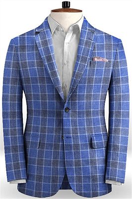 Newes Plaid Formal Tuxedo for Men | Linen Business Men Suits_1