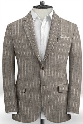 Fashion Striped Slim Fit Men Suits Online | Newest Two Piece Business Tuxedo