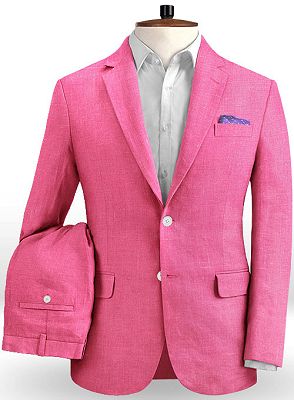 Latest Fuchsia Coat Pant Designs Linen Men Suit | Formal Slim Fit Blazer Summer Beach Tuxedo_2
