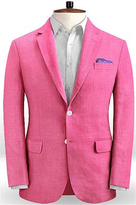 Latest Fuchsia Coat Pant Designs Linen Men Suit | Formal Slim Fit Blazer Summer Beach Tuxedo