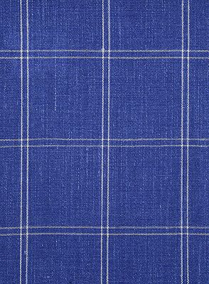 Ocean Blue Grid Linen Men Suits | Notch Lapel Slim Fit Tuxedo_4