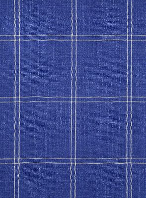 Ocean Blue Grid Linen Men Suits | Notch Lapel Slim Fit Tuxedo_4
