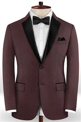 Classic Burgundy Two Button Men Suit | 2 Pieces Business Men Wedding Suits