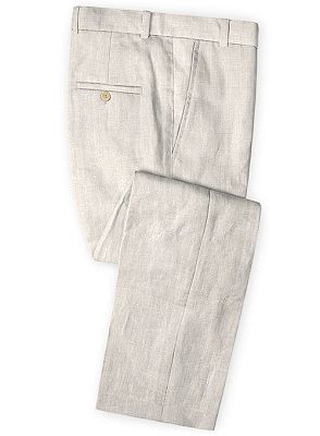 Hot Men Slim Fit Linen Groom Suits | Business Suits Solid Color Slim Tuxedo_3