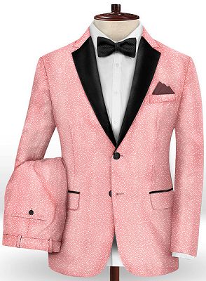 Cheap Pink Printed Men Suits | Bespoke Prom Outfits Tuxedo Online_2