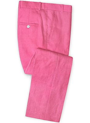 Latest Fuchsia Coat Pant Designs Linen Men Suit | Formal Slim Fit Blazer Summer Beach Tuxedo_3