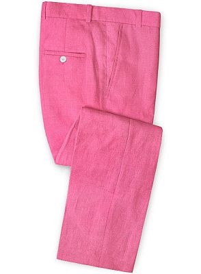 Latest Fuchsia Coat Pant Designs Linen Men Suit | Formal Slim Fit Blazer Summer Beach Tuxedo_3