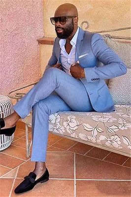 Casual Blue Men Suits | Latest Design Business Man Blazer with 2 Piece_1