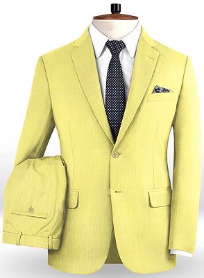 Yellow Fashion Prom Suits | Comfortable Two Pieces Tuxedo for Sale