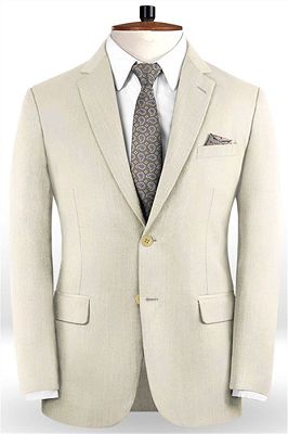 Off White Business Men Suits | Bespoke Classic Wedding Suits For Men_1