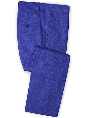 Royal Blue Prom Men Suits for Sale | Linen Two Pieces Tuxedo_3