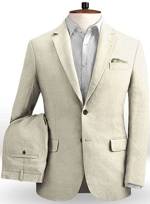 Khaki Notched Lapel Wedding Suits | Slim Fit Casual Two Pieces Tuxedos