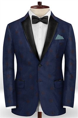 Navy Blue Suits Groom Tuxedos | Gentle Groomsmen Best Man Blazers 2 Pieces Jacket Pants Vest