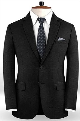 Black Latest Designs Notched Lapel Tuxedos | Formal Business Man Blazer Jacket 2Pieces_1