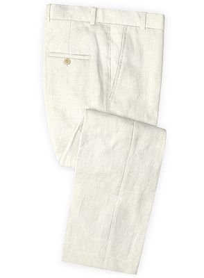 Linen Ivory Beach Wedding Suits 2 Pieces | Luxury Suit Party Dress Men Suit Set For Boy_3
