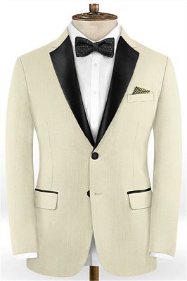 Light Champagne Two Business Formal Tuxedo | Slim Fit Bespoke Men Suits_1
