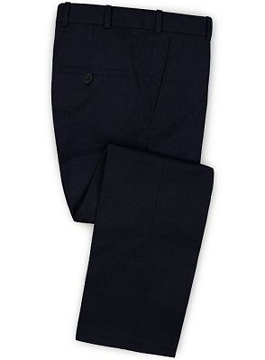 Dark Blue Latest Two Pieces Men Suits | Business Notch Lapel Tuxedo for Men_3