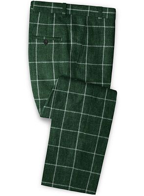 Dark Green Business Men Suits | Linen Formal Blazer Tuxedo_3